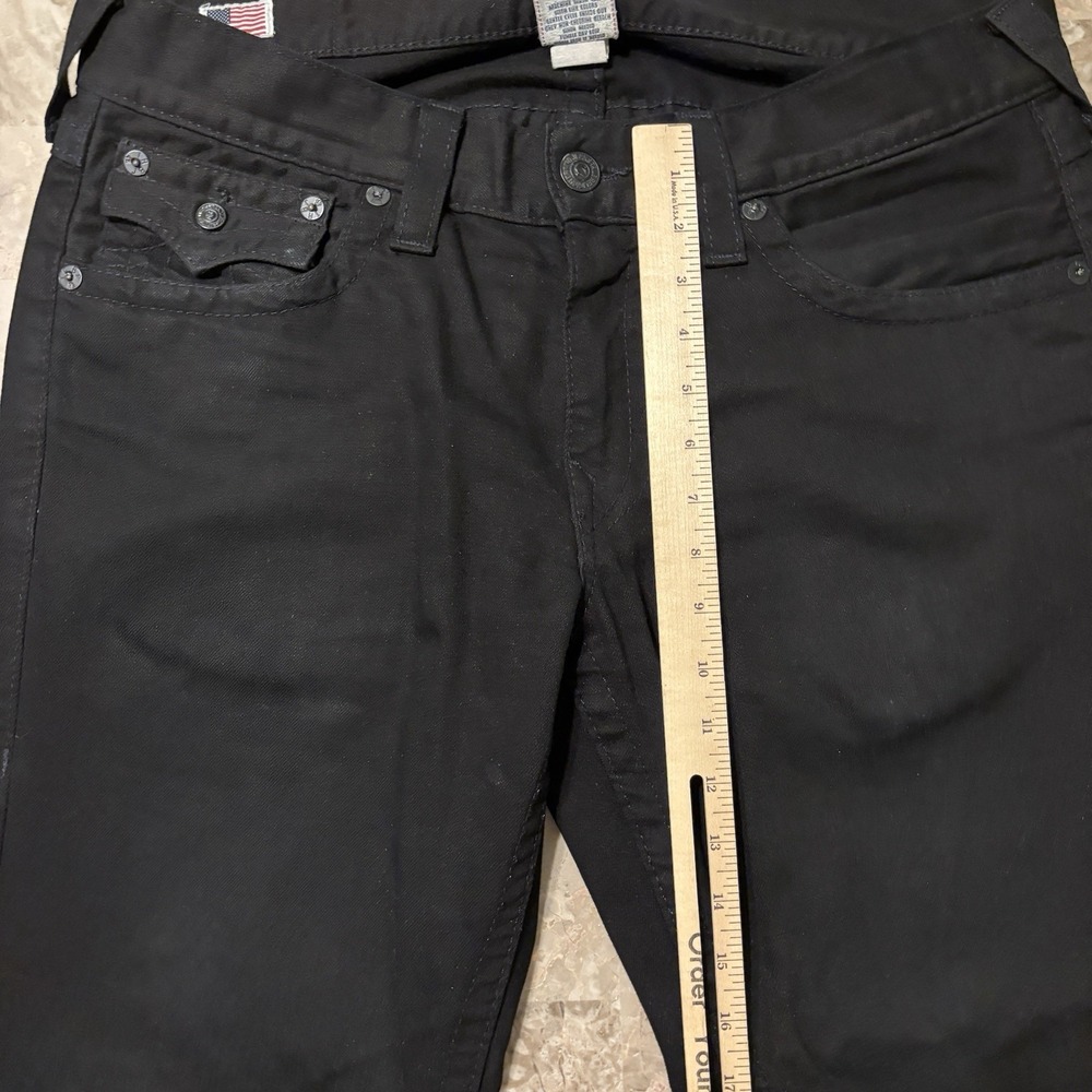 True Religion Jeans Mens 34 (fits 36x31) Black Ricky Straight Flap Pocket Denim - Picture 7 of 15